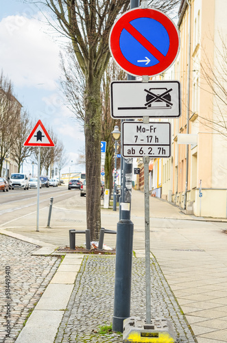 No Parking signs on city st...