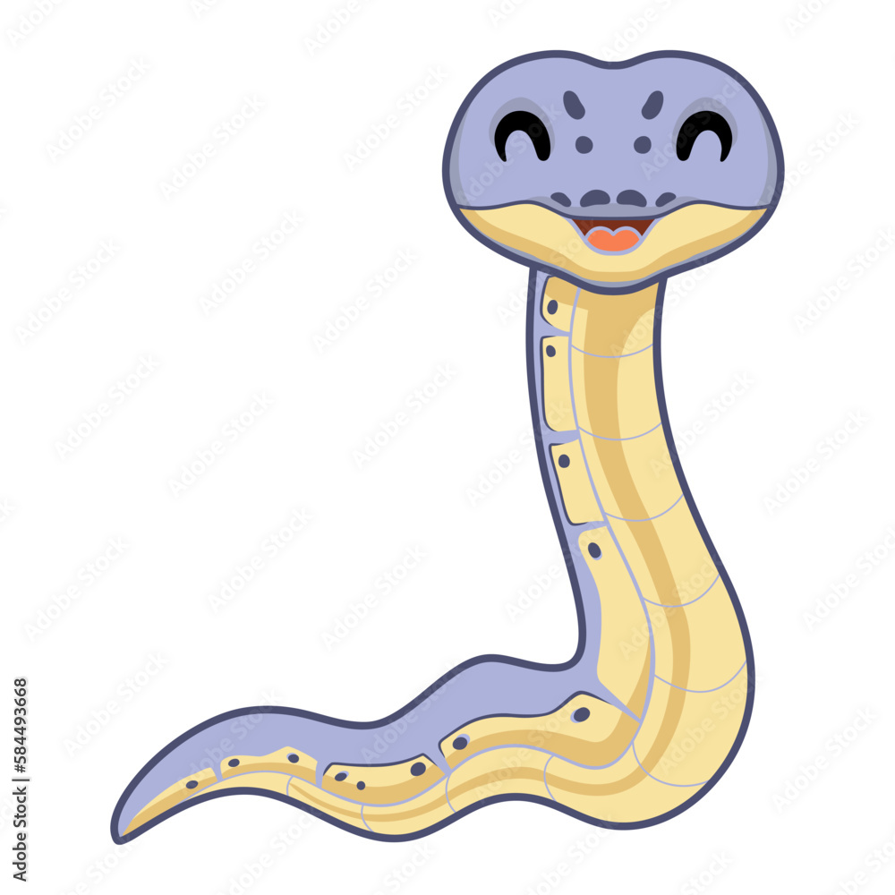 Fototapeta premium Cute killer clown ball python cartoon