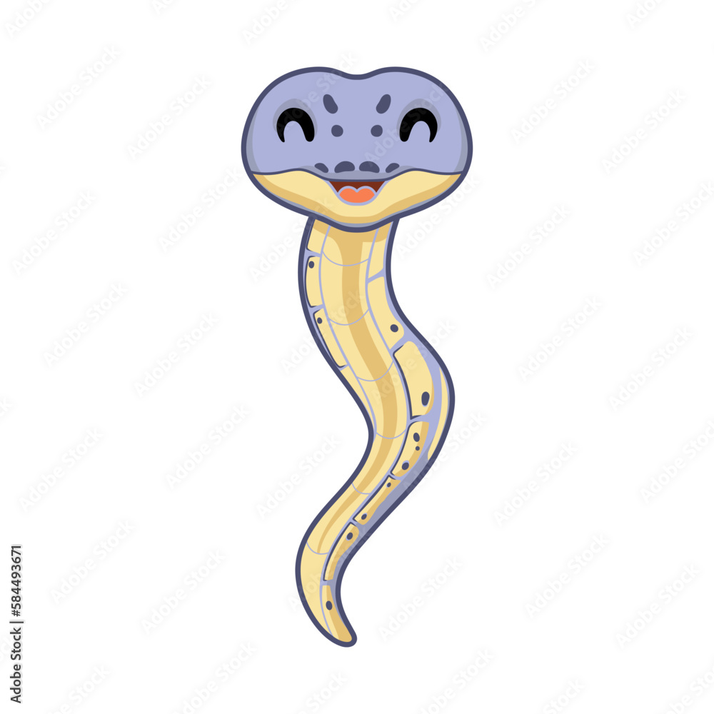 Fototapeta premium Cute killer clown ball python cartoon