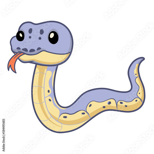 Cute killer clown ball python cartoon