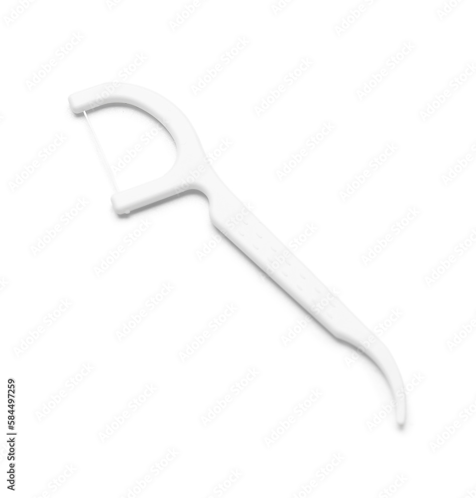 Floss toothpick isolated on white background Floss toothpick isolated on white background