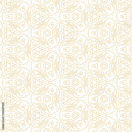 Golden and white geometric grid pattern vector