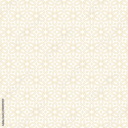 Pattern seamless abstract floral background stripe gold luxury color and line. Geometric line vector.