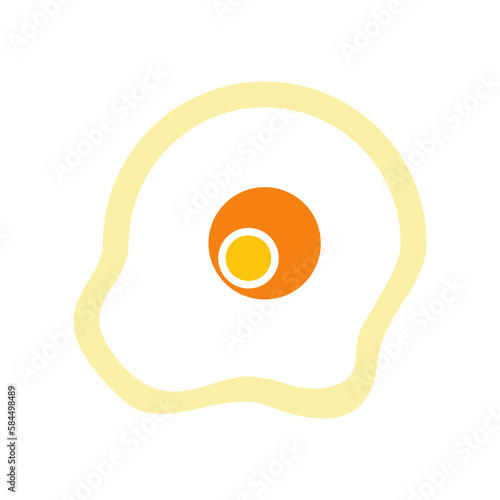 Omelet egg icon, irregular shape simple color vector illustration logo template in trendy style. Editable graphic resources for many purposes.