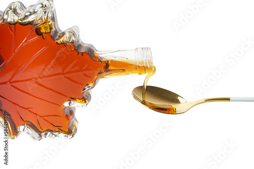 Pouring of tasty maple syru...