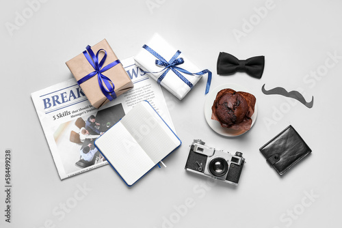 Paper mustache, notebook, m...