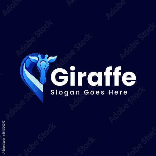 Vector Logo Illustration Giraffe Gradient Colorful Style
