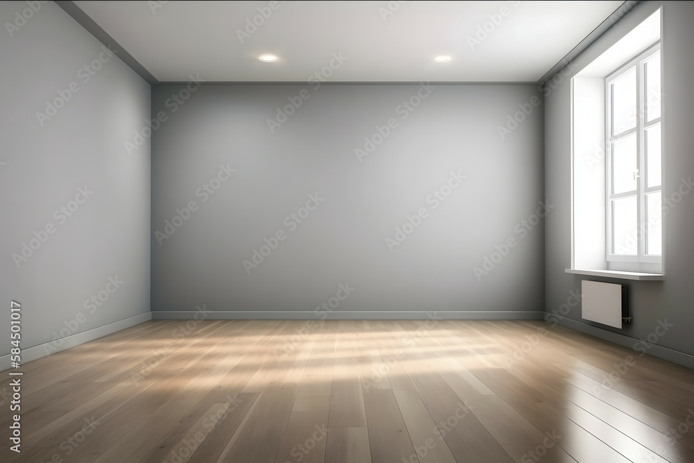 Elegant Empty Bright Light Gray Wall with Beautiful Chiaroscuro room sunlight coming from the window, Generative AI Elegant Empty Bright Light Gray Wall with Beautiful Chiaroscuro room sunlight coming from the window, Generative AI