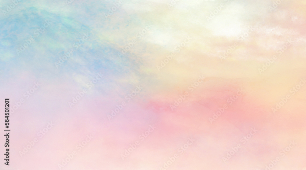 朝焼けの空の風景イラスト パステルカラー 朝焼けの空の風景イラスト パステルカラー