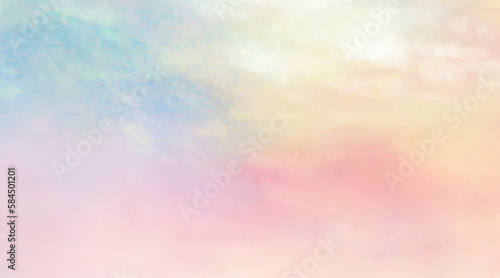 朝焼けの空の風景イラスト パステルカラー
