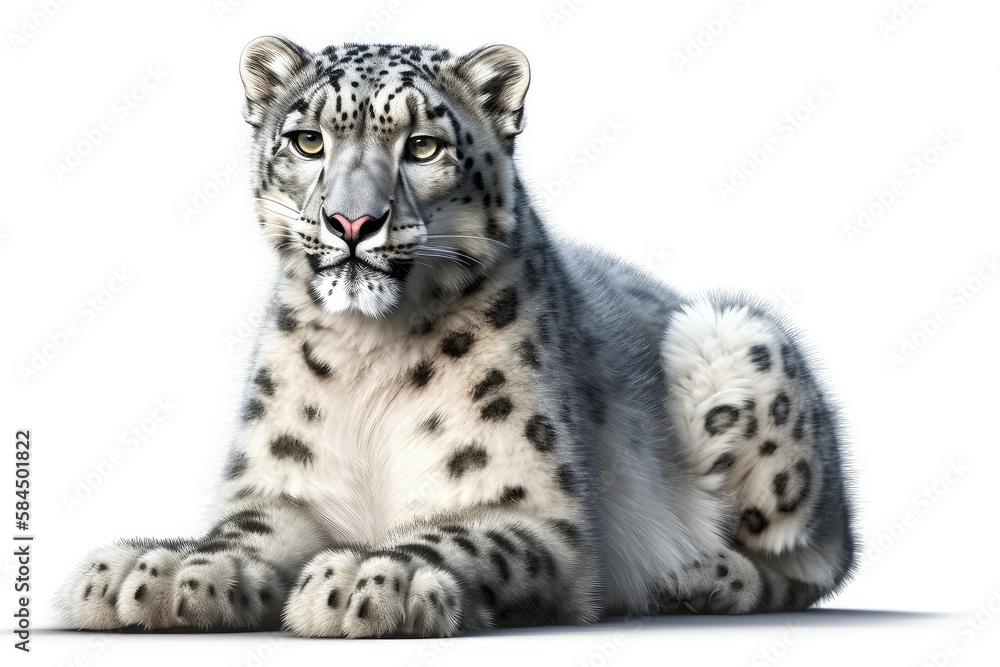Obraz premium snow leopard isolated on white