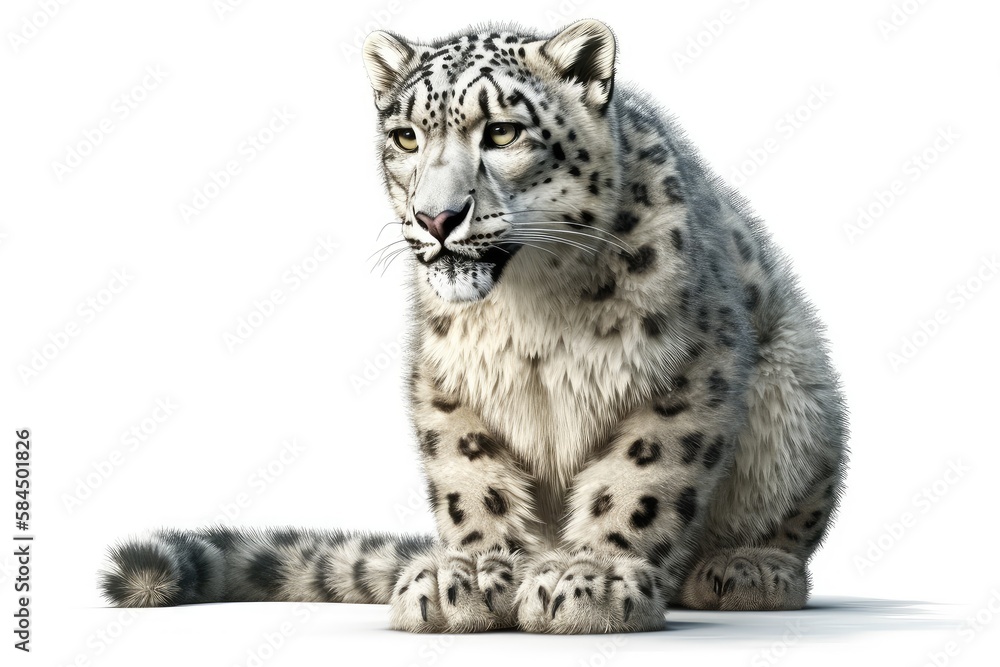 leopard cub sitting on a white background leopard cub sitting on a white background