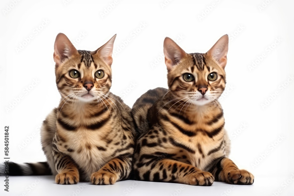 two cats isolated