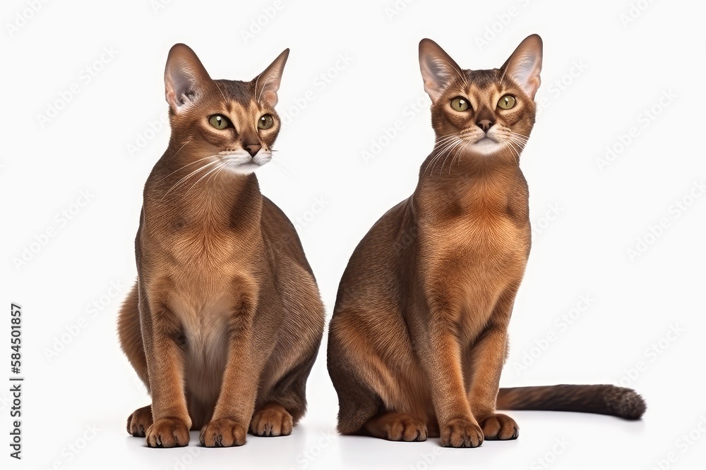 Cute cats Abyssinian.