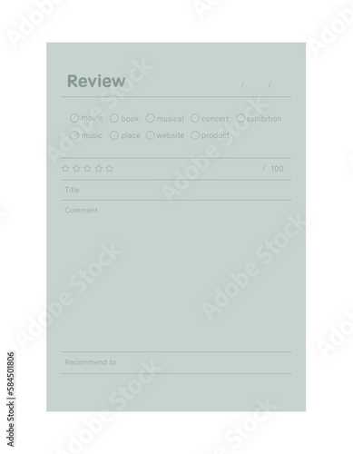 Review memo Planner. ector illustration. Minimalist planner template set.