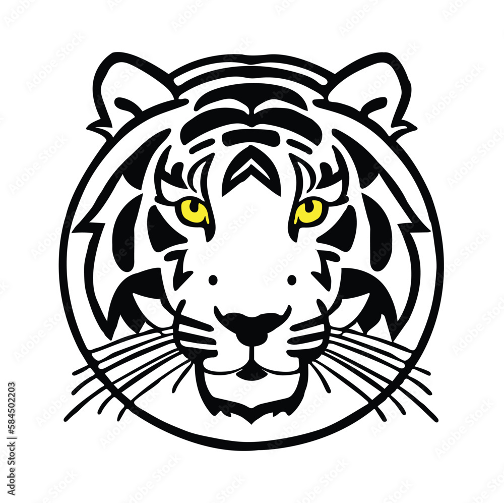 A beautiful tiger head coloring page A beautiful tiger head coloring page