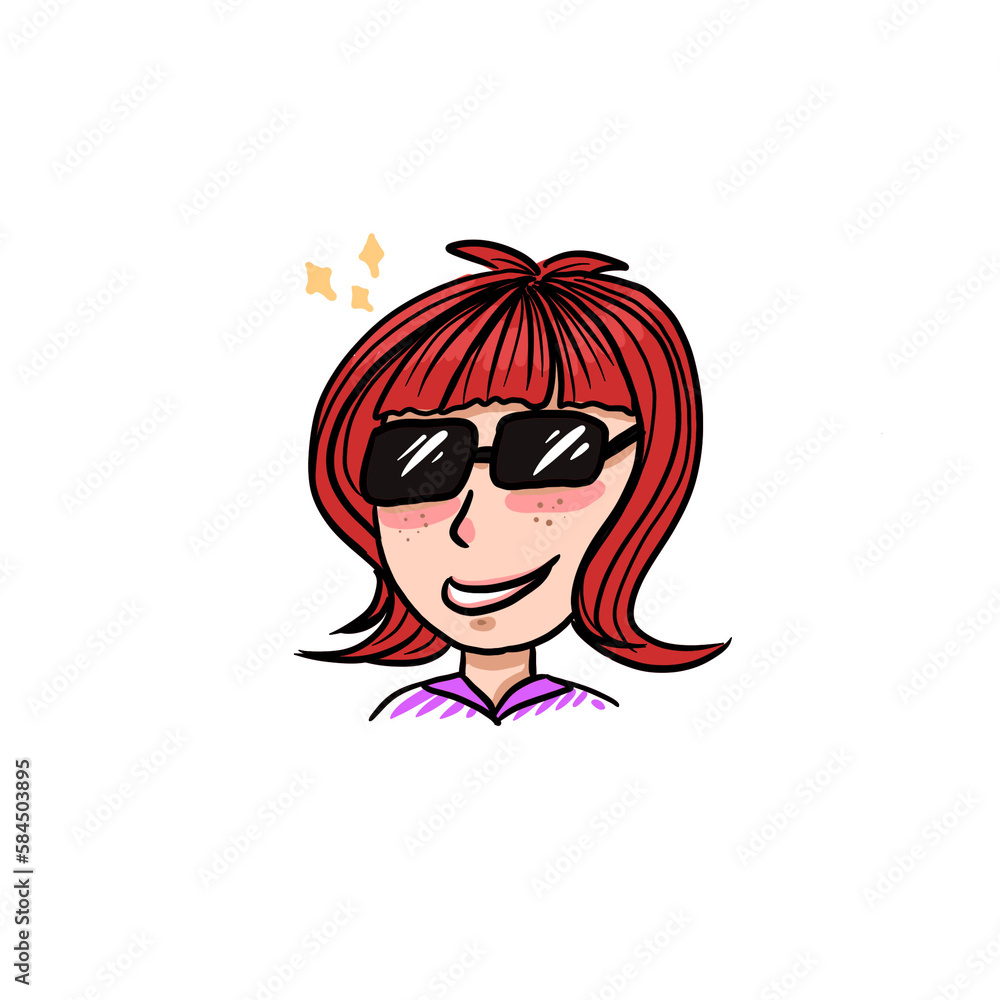 girl in glasses and red hair