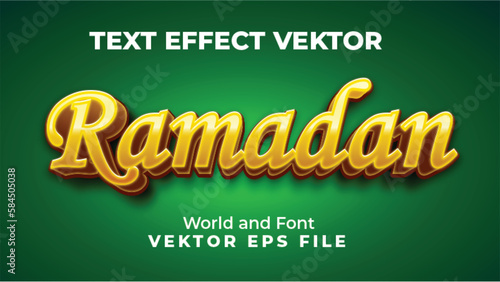 ramadan kareem editable text effect style green