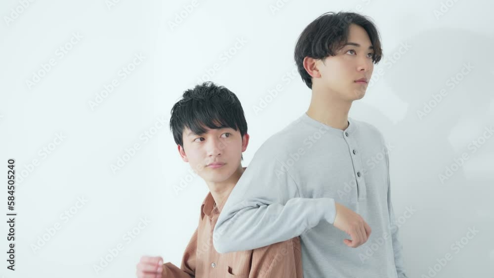 若い男性二人のポートレート