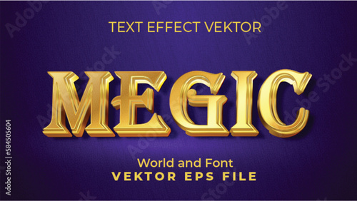 Editable text effect magic, 3d wizard and witch font style