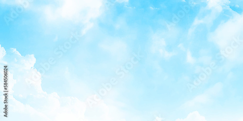Vector blue sky background with tiny clouds. Beautiful concept design