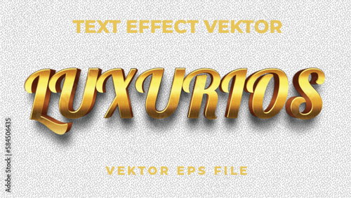 Luxurious golden curve line text effect
