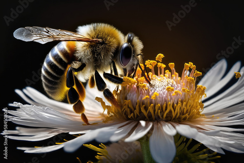 bee on flower- made with generative ai