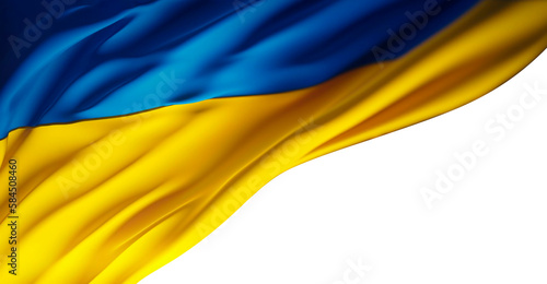Developing Ukrainian flag on a transparent background