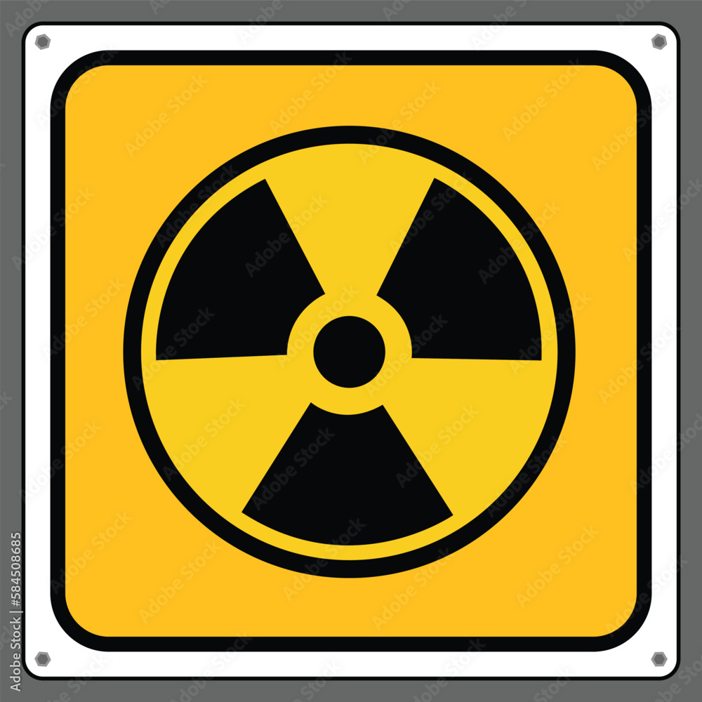 Radioactive material Radioactive Sign caution. Radioactive material Radioactive Sign caution.