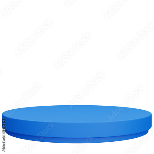 3d render of blue pedestal