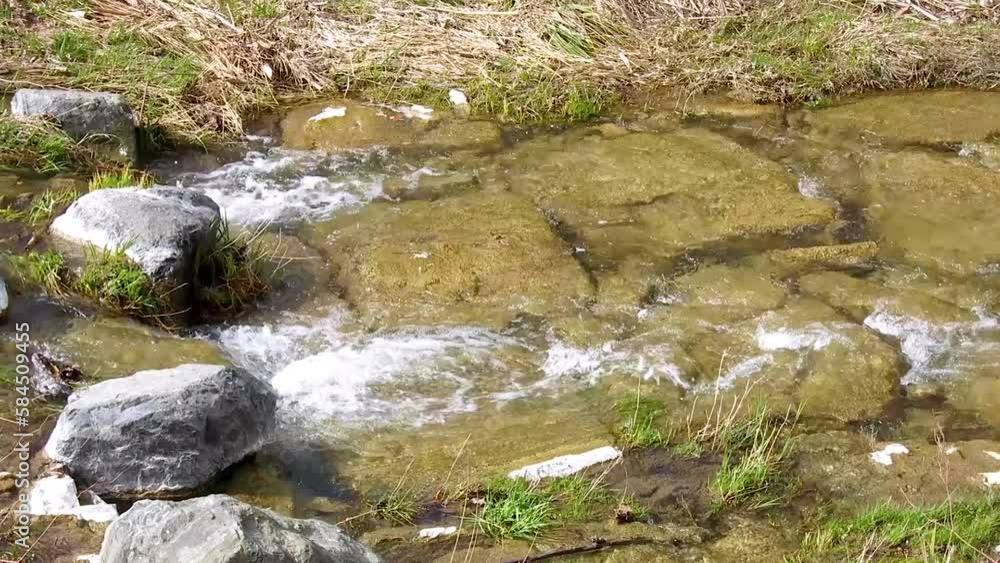 Water stream at the early spring near Vienna, Austria Water stream at the early spring near Vienna, Austria