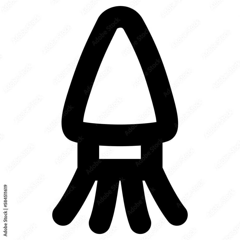 Simple squid icon, Vector outline icon on white background. Simple squid icon, Vector outline icon on white background.