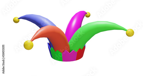 Obraz na płótnie png 3d rendering jester hat for april fools 