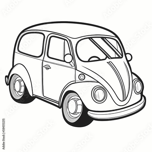 coloring page from a children s book of a car