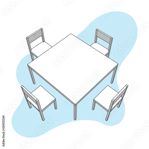 dining table with 4 chairs 01