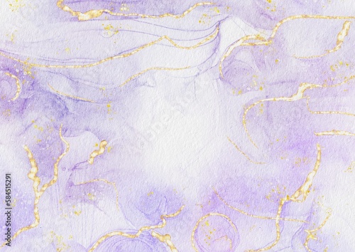Abstract art purple watercolor stains background on watercolor paper textured for design templates invitation card