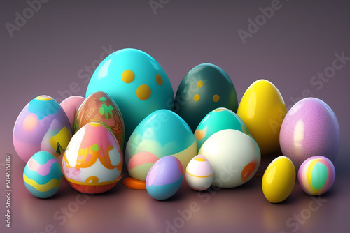 Easter Photo with Colourful Eggs Cute Background Wallpaper