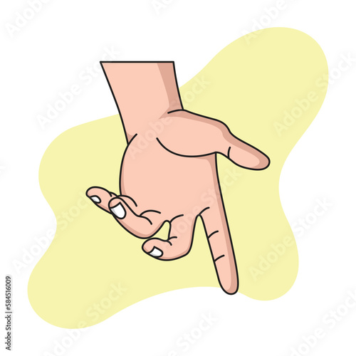 picture of a palm gesture by swinging forward