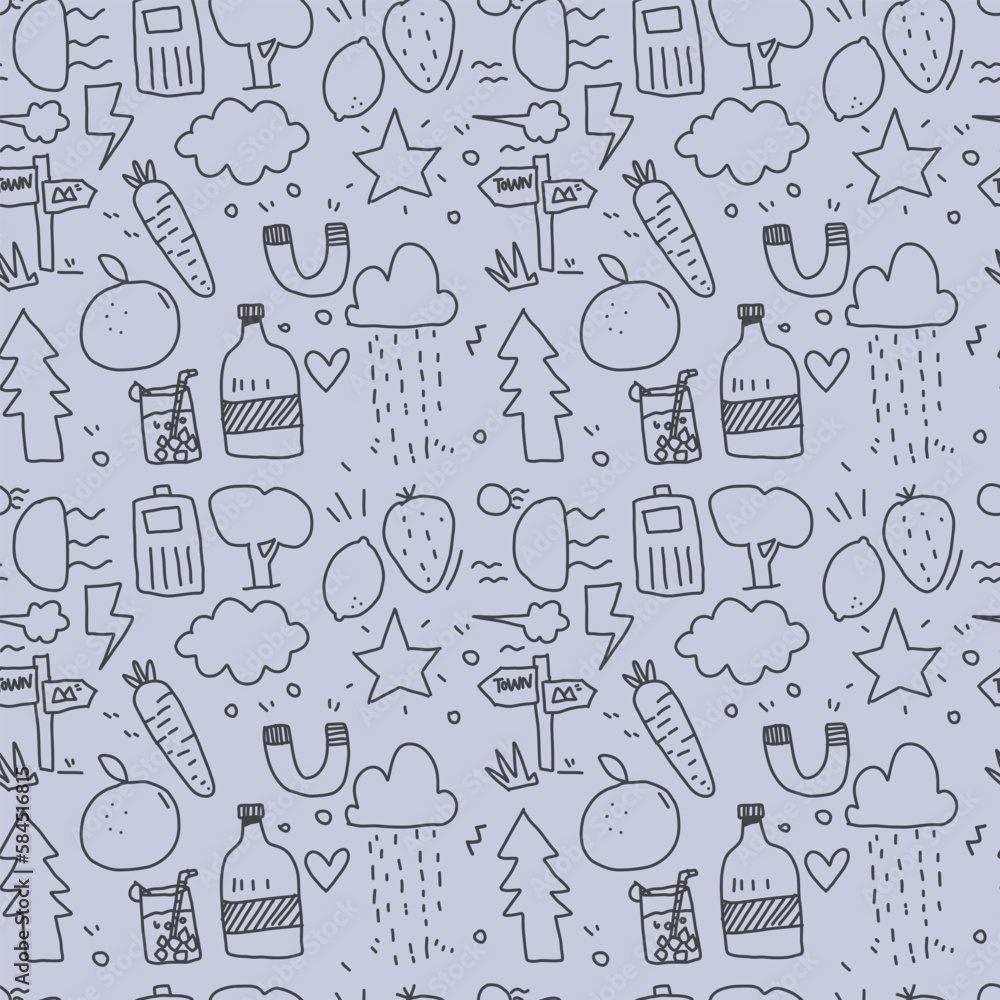 doodle pattern hand drawn go travel