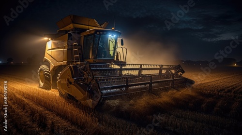 Modern harvester working on...
