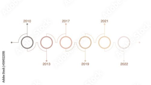 Blank company milestones timeline infographic template with pointer as vector can be used for workflow layout, diagram, annual report, web design. Business concept with 6 options, steps or processes.