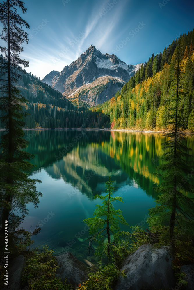 Beautiful Mountain and Lake Landscape | Generative Ai 