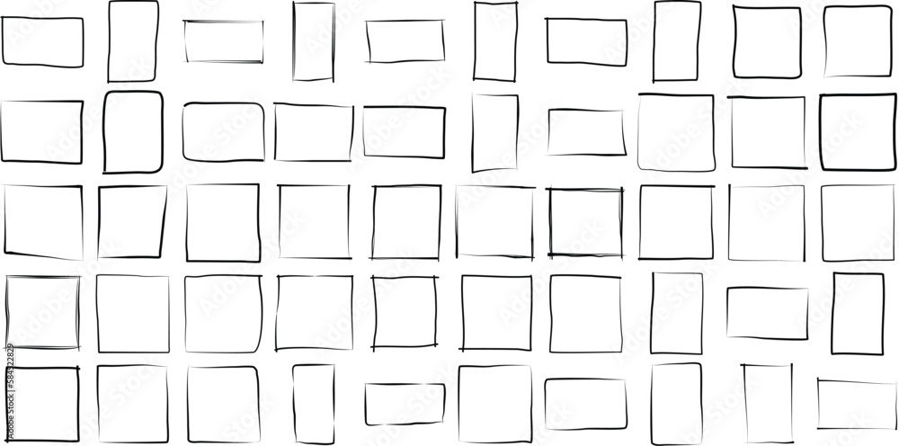 Grunge Square shape filled black 50 Set Grunge Square shape filled black 50 Set