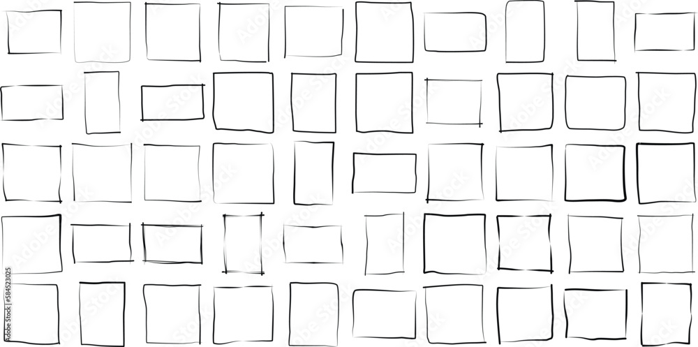 Grunge Square shape filled black 50 Set Grunge Square shape filled black 50 Set