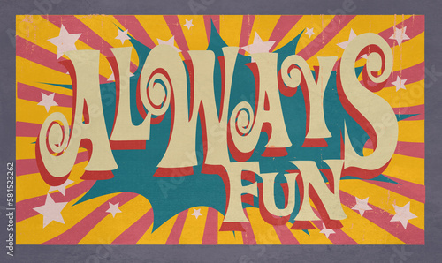Always Fun vintage poster art retro circus