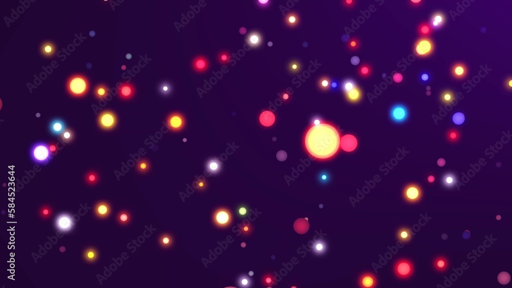 Abstract Glowing Particles Flow, Abstract Glowing Colorful Dot