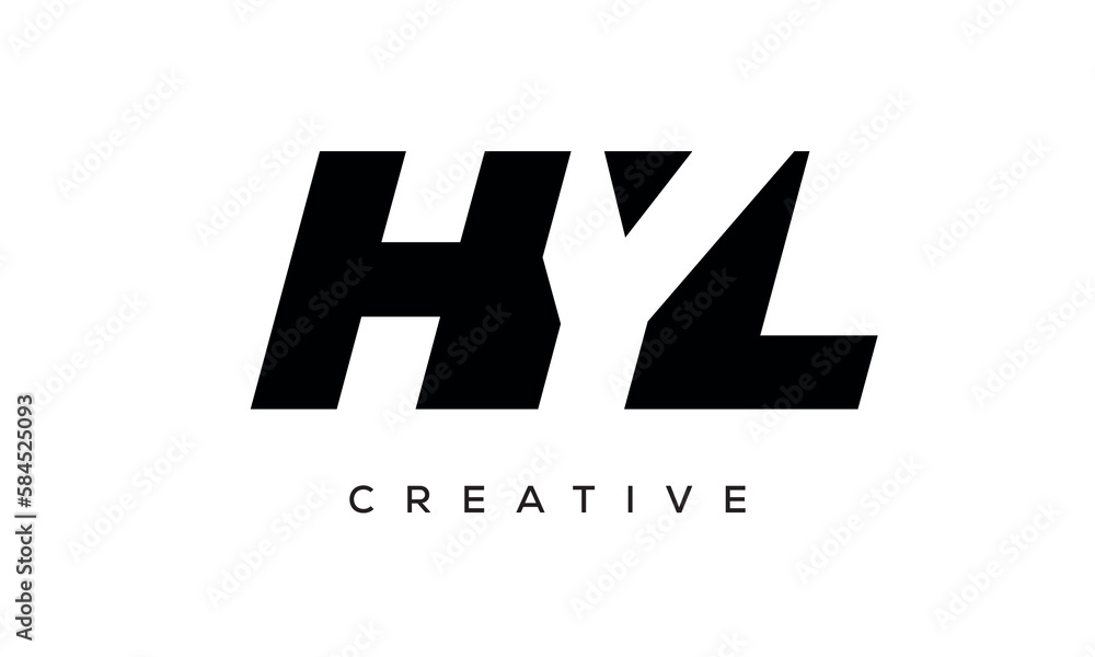HYL letters negative space logo design. creative typography monogram vector HYL letters negative space logo design. creative typography monogram vector