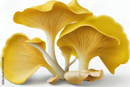 Yellow Oyster Mushrooms. Generative Ai