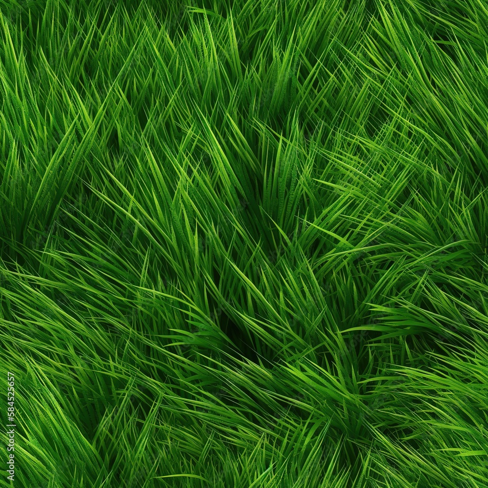 Seamless summer grass texture illustration with Generative AI Seamless summer grass texture illustration with Generative AI
