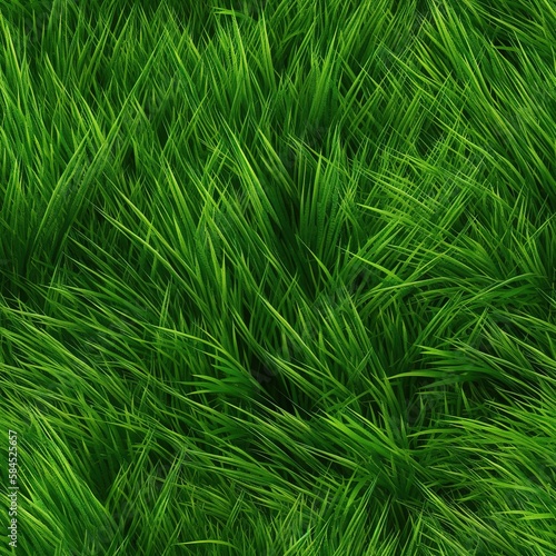 Seamless summer grass texture illustration with Generative AI